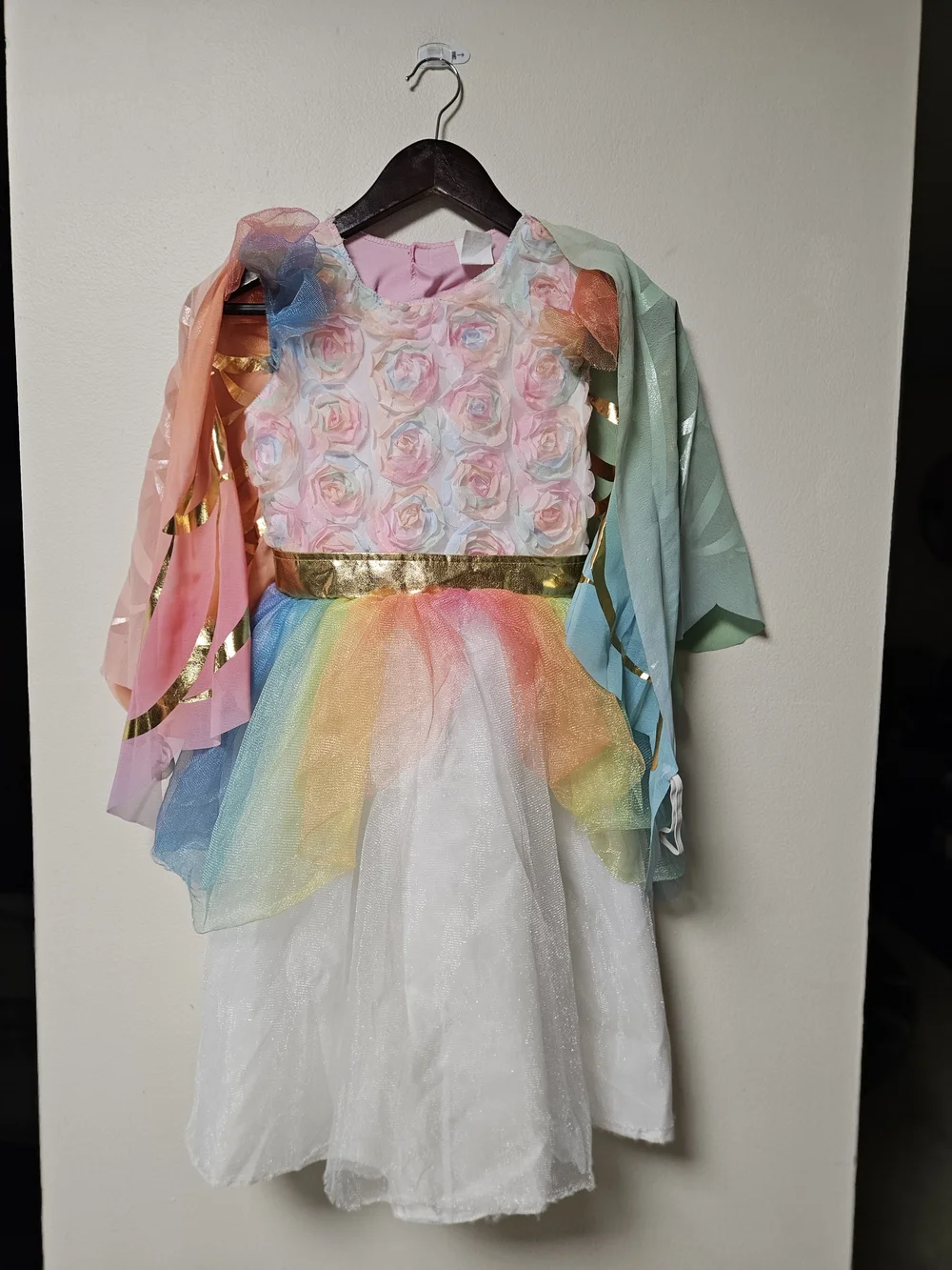 Rainbow Butterfly Princess Floral Tulle Costume Girls Dress Halloween Play